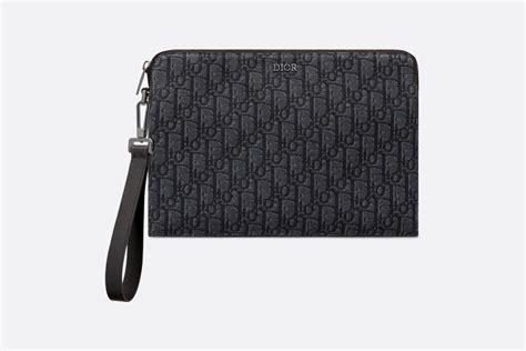 pochette dior uomo omaggio|Pochette Jacquard Dior Oblique nero.